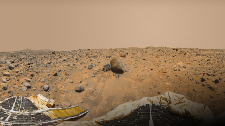 Pathfinder image the Mars landscape