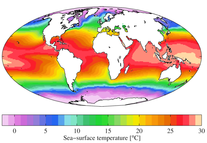 Image of the global sea temperature