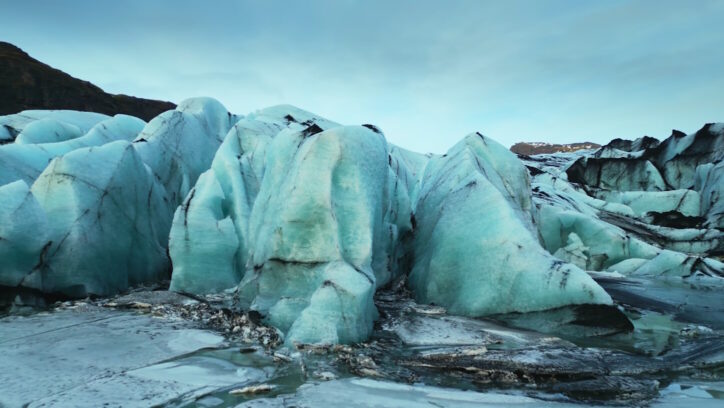 Drone shot of vatnajokull ice cap