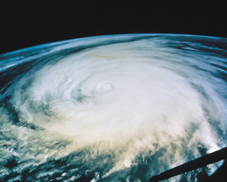 Photo of a hurricane over the ocean