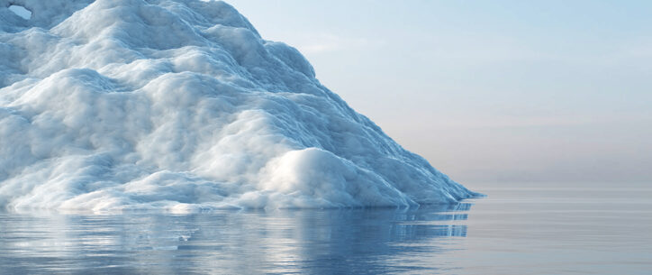 Photo of ice melting in the ocean