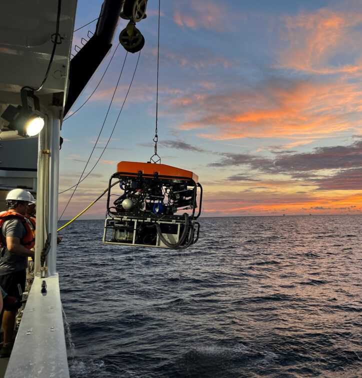 Photo of submersible being raised