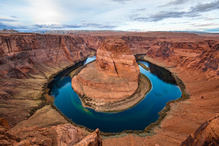 Arizona Horseshoe Bend meander of Colorado River in Glen Canyon